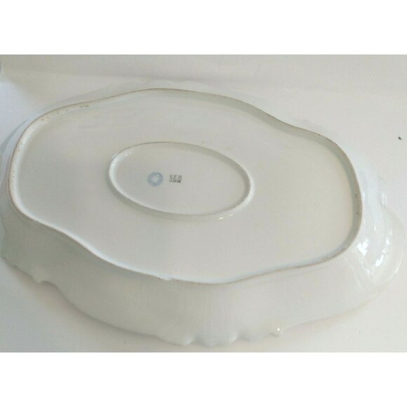 Antique Haviland Limoges 16" Serving Platter pre 1900 Pink, Blue,Yellow Forals - Picture 11 of 11